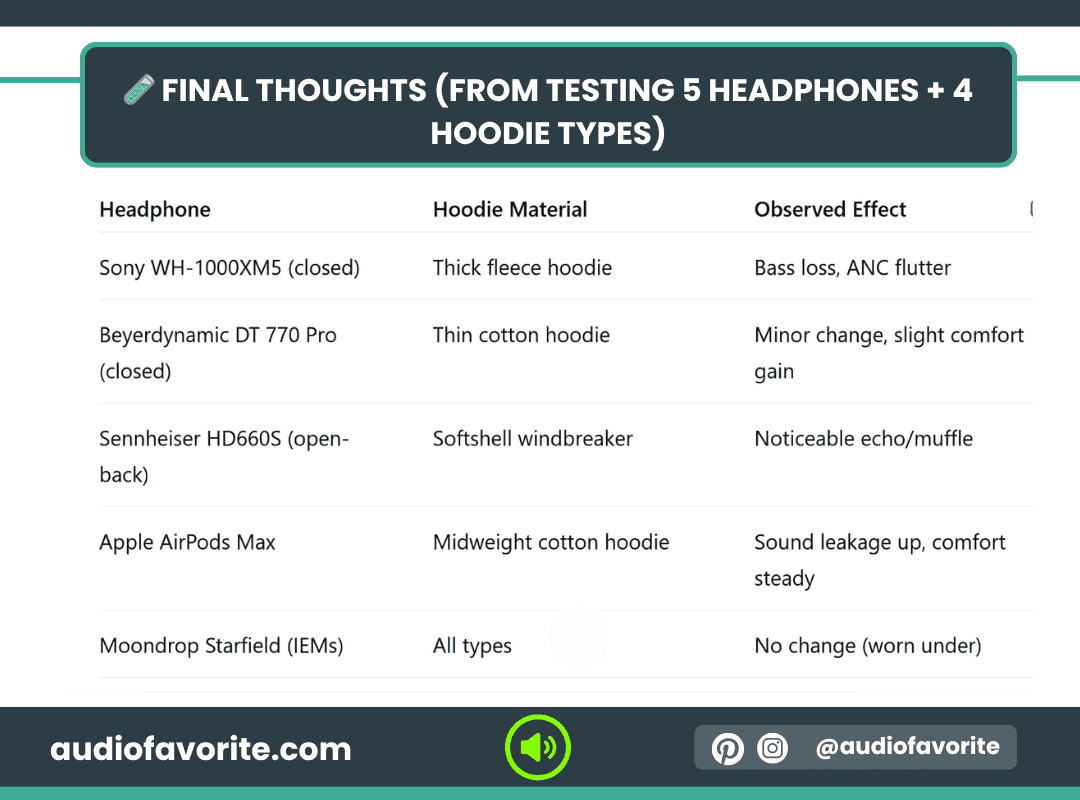 Final Thoughts (From Testing 6 Headphones + 4 Hoodie Types) Final Thoughts (From Testing 6 Headphones + 4 Hoodie Types)